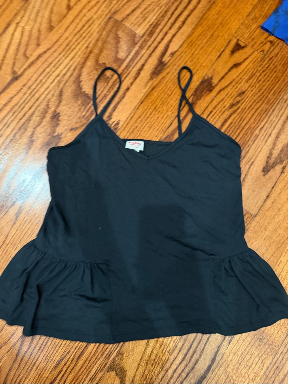 Mossimo Supply Co. Black Spaghetti Strap Peplum Tank